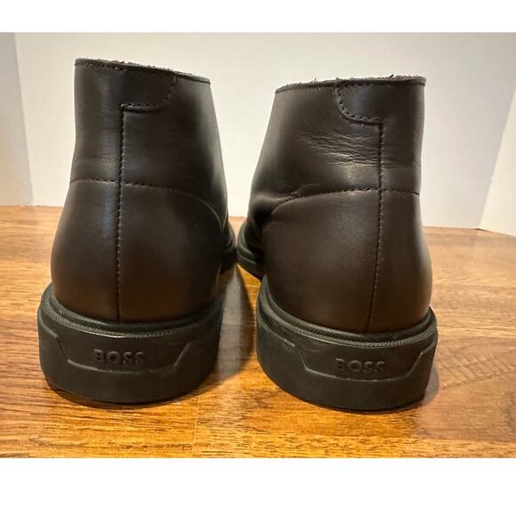 Hugo Boss Calev Leather Chukka Boots Men’s 43 Dark Brown Designer Dress Casual main image 6